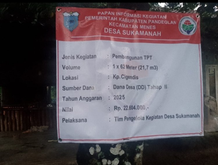 Pekerjaan pembangunan TPT Desa Sukamanah Diduga Pakai Material Bekas Dan Pekerjaan Terkesan Di Paksakan.