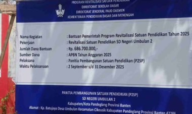 Revitalisasi Pendidikan Di Pandeglang Dipertanyakan! Proyek SDN Umbulan 2 Diduga Asal Jadi, Dindikpora Lemah Awasi, Bupati Diminta Bertindak Tegas!