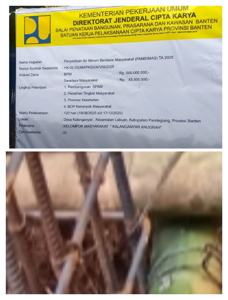 Diduga Pekerjaan Pamsimas Desa Karang Anyar Kecamatan Labuan Dikerjakan ASJAD Dan Abaikan APD.