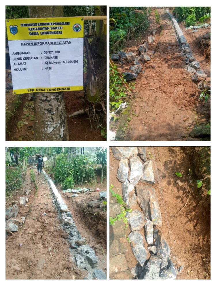 Pekerjaan Drainase Desa Langen Sari Kecamatan Saketi Terkesan Ada Yang Disembunyikan Dan Pekerjaannya Diduga Asjad.