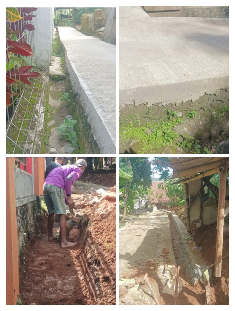 Pengerjaan Saluran Drainase Dan Rabat Beton DD Di Desa Saketi Diduga Asjad.