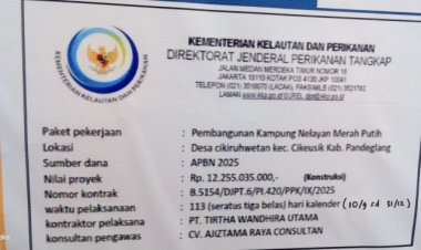 Dugaan Pekerjaan Kampung Nelayan Merah Putih Cikiruh Wetan Asjad --GWI Dan LIN Siap Dorong Kedinas