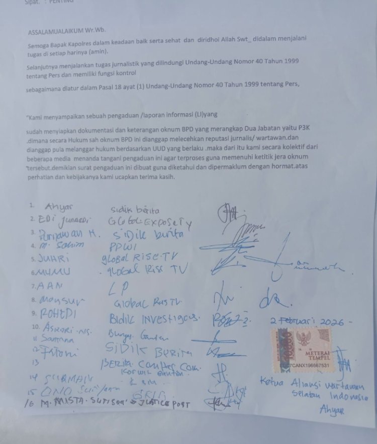 Oknum ASN/P3K Rangkap BPD Cibaliung Diduga Lecehkan Profesi Wartawan, Gabungan Media Siap Laporkan