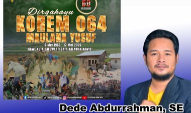 Dede Abdurrahman, Ketua BPC HIPKA Pandeglang Sampaikan Selamat HUT Korem 064 Maulana Yusuf Ke 60 Tahun 2026