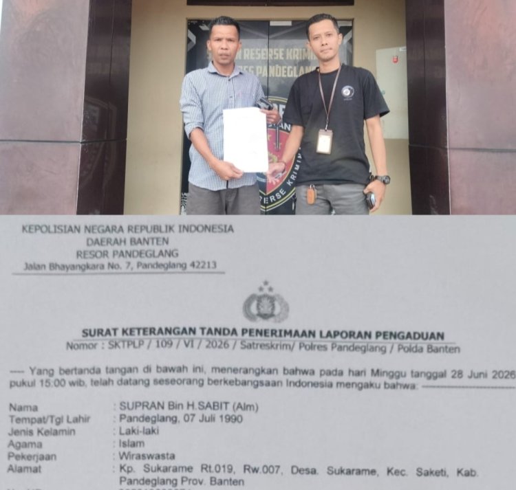 Advokat Moh. Supran, SH, Laporkan Aku Facebook Maya Septiani Ke Polres Pandeglang Terkait Dugaan Pencemaran Nama Baik