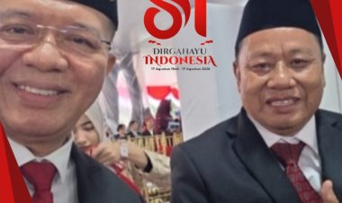 Uhadi Sekjen APDESI Merah Putih Bersama Ketua Umum ABPEDNAS Indonesia Indra Utama, Hadiri Perayaan HUT RI Ke-81 di Istana Negara,
