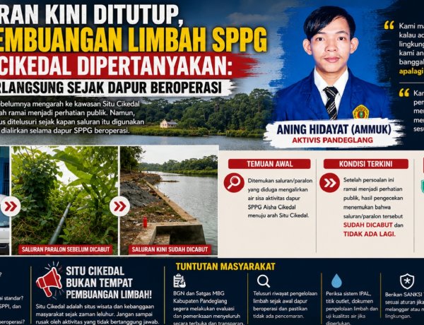 ‎Situ Cikedal Dipertaruhkan, Warga Desak BGN Berikan Sanksi Tegas Jika SPPG Terbukti Mencemari Lingkungan  ‎