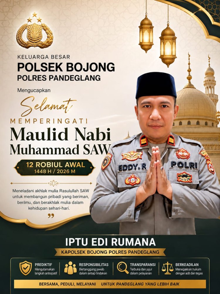Maulid Nabi Jadi Momentum Perkuat Keteladanan dan Pelayanan, Kapolsek Bojong Ajak Masyarakat Teladani Akhlak Rasulullah