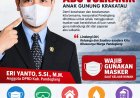 Waspada Abu Vulkanik Anak Krakatau, Fraksi Gerindra DPRD Pandeglang Eriyanto Ajak Warga Pandeglang Lindungi Diri dengan Masker