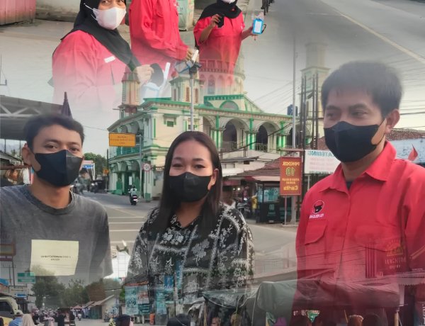 Peduli Warga di Tengah Ancaman Abu Vulkanik, H. Aam Apandi Fraksi PDI Perjuangan DPRD Pandeglang Turun ke Jalan Bagikan Masker