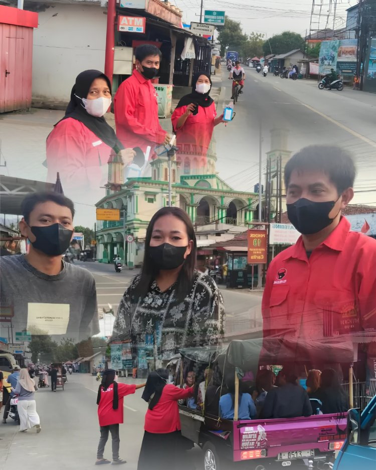 Peduli Warga di Tengah Ancaman Abu Vulkanik, H. Aam Apandi Fraksi PDI Perjuangan DPRD Pandeglang Turun ke Jalan Bagikan Masker