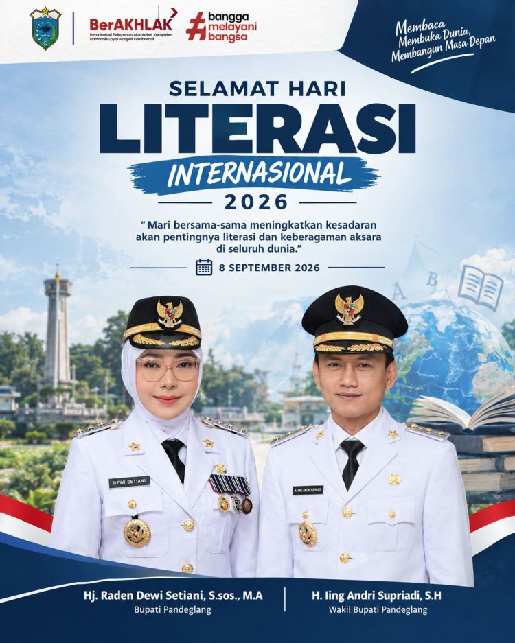 Bupati dan Wakil Bupati Pandeglang Ajak Masyarakat Tingkatkan Budaya Literasi pada Hari Literasi Internasional 2026