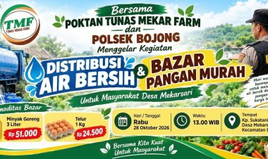 Polsek Bojong Bersama Poktan Tunas Mekar Farm Akan Gelar Distribusi Air Bersih dan Bazar Pangan Murah di Desa Mekarsari