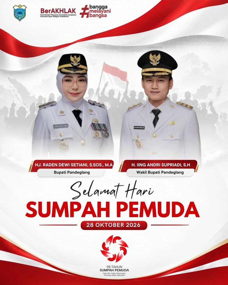 Bupati dan Wakil Bupati Pandeglang Sampaikan Selamat Hari Sumpah Pemuda 2026, Ajak Generasi Muda Terus Bergerak untuk Indonesia